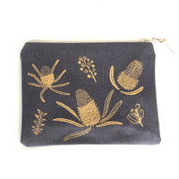 Banksia Gold Flat Pouch