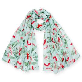 Gum Blossoms Mint Scarf